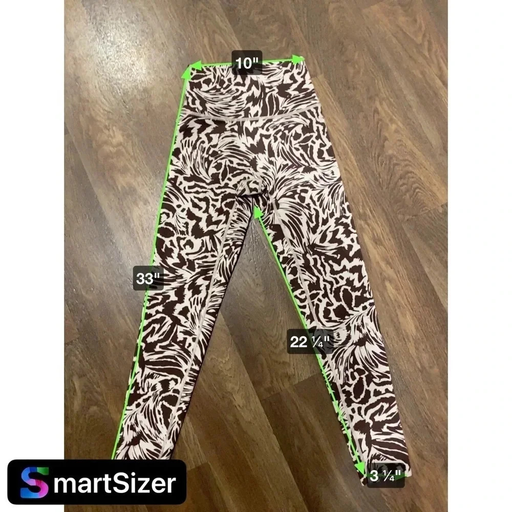 Offline By Aerie Pants Brown Cream Animal Print Leggings 7/8 Stretch Size XS - Picture 8 of 8